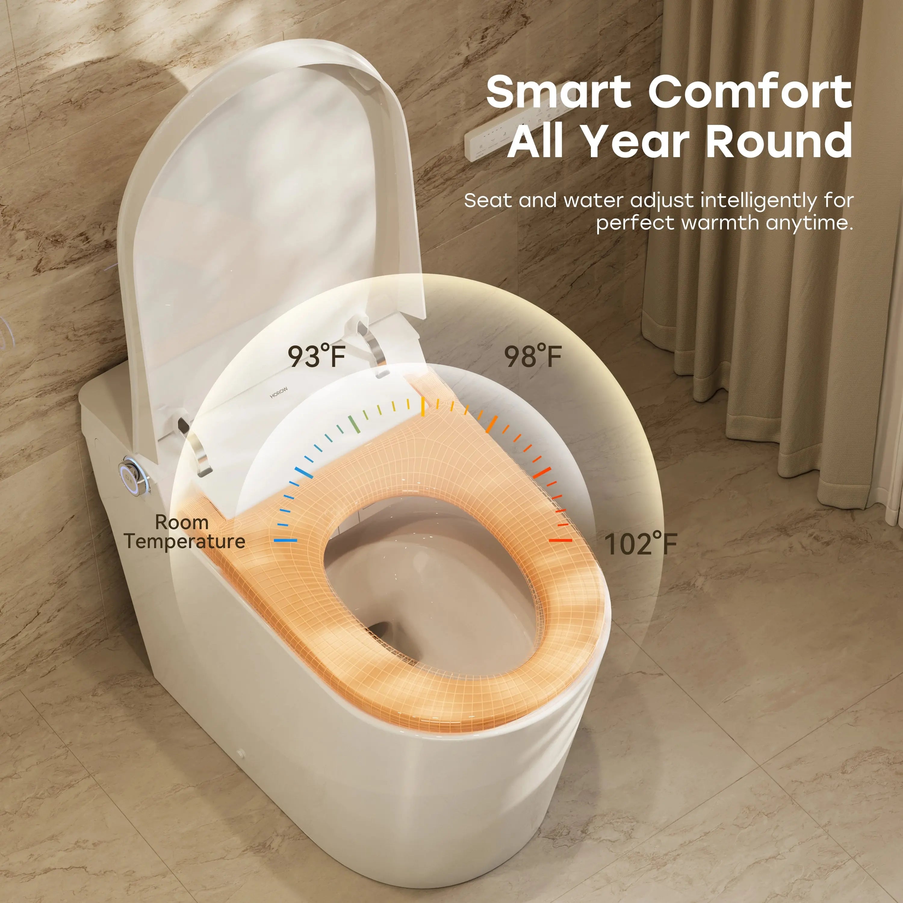 HOROW T39 Smart Toilet with Built-In Tank & Pump, ADA Height