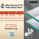 Frameless Sliding Shower Enclosure with Fixed Single Panel