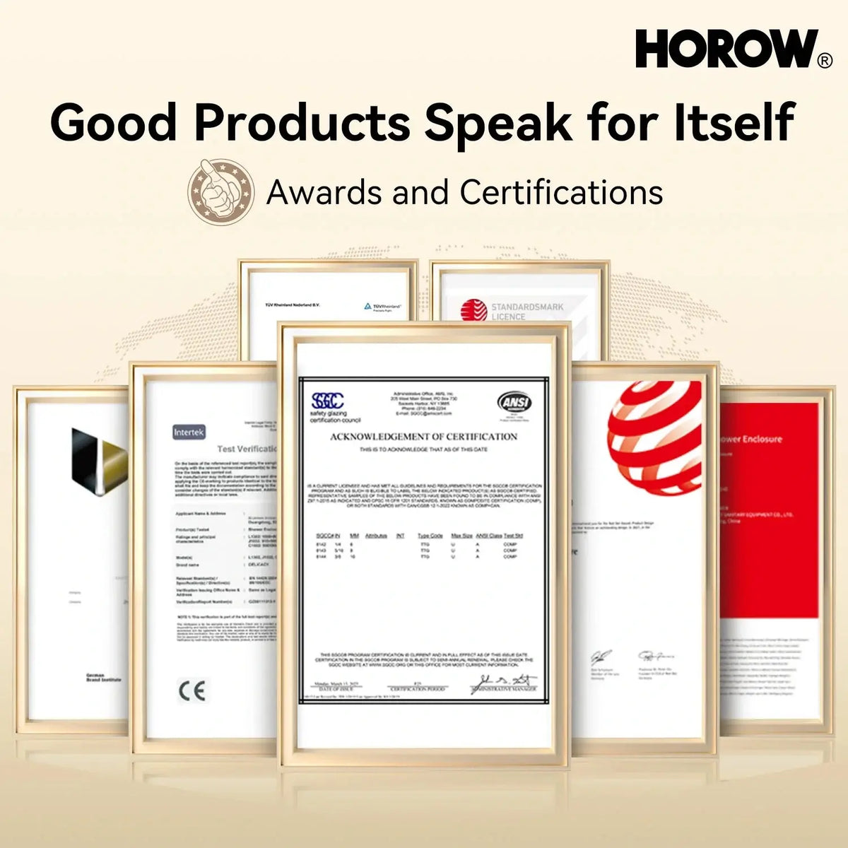 Frameless Sliding Shower Enclosure with Fixed Single Panel HOROW
