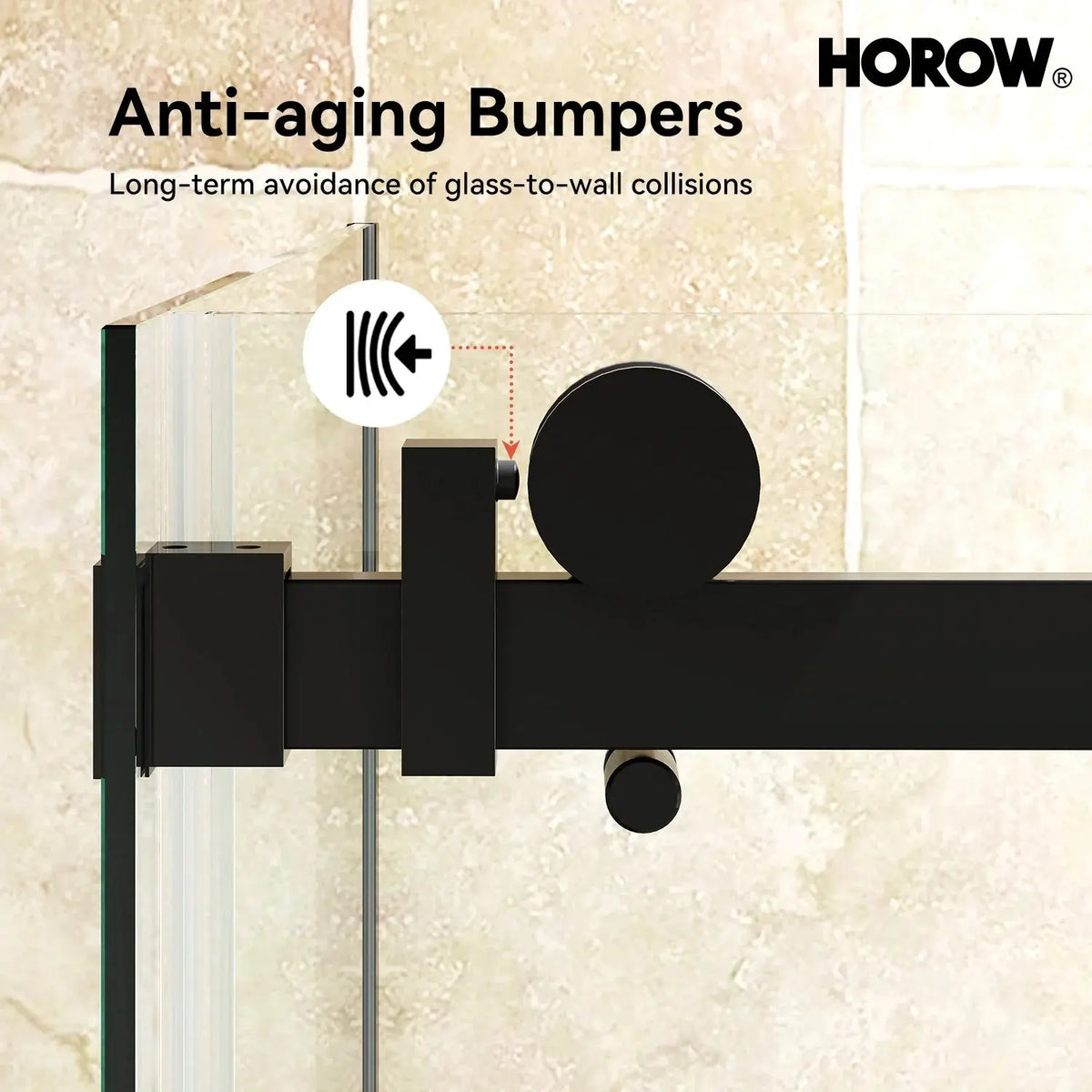 Frameless Sliding Shower Enclosure with Fixed Single Panel HOROW