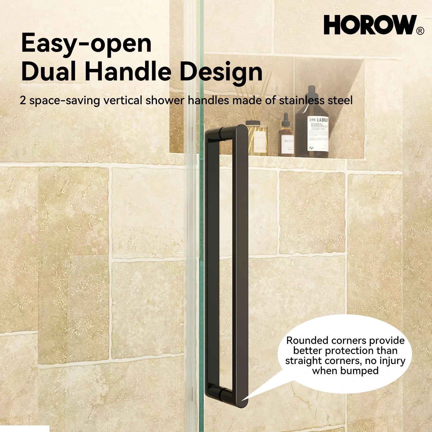 Frameless Sliding Shower Enclosure with Fixed Single Panel