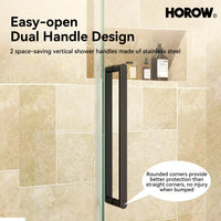 Frameless Sliding Shower Enclosure with Fixed Single Panel